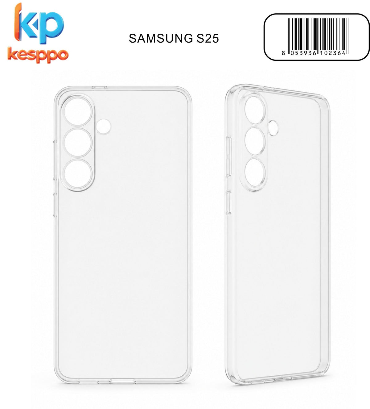 Custodia per Samsung Galaxy S25 – trasparente, in silicone, con aperture sagomate