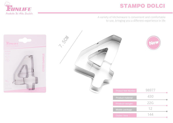 Stampo per biscotti a forma di numero 4