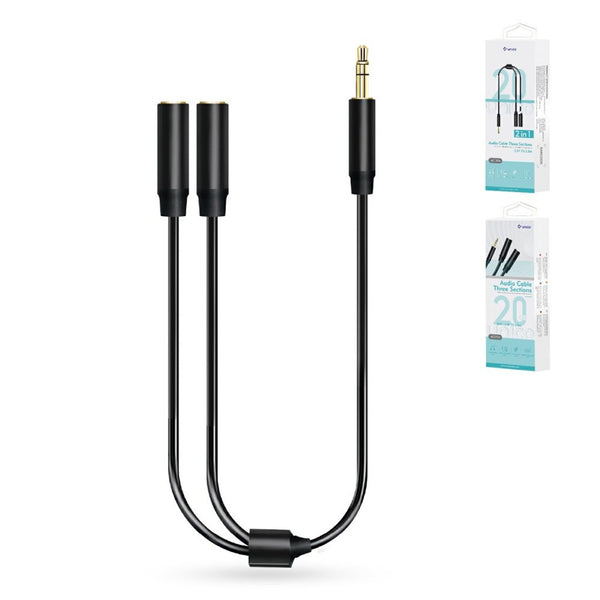 AC1214 Cavo audio femmina doppio 3,5 giri 3,5 tre sezioni (cavo audio da uno a due)