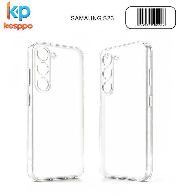 Custodia per Samsung Galaxy S23 – trasparente, in silicone, con aperture sagomate