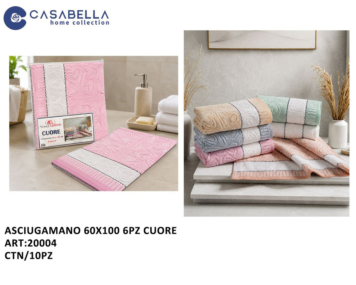 Asciugamano 60X100 6PZ Cuore