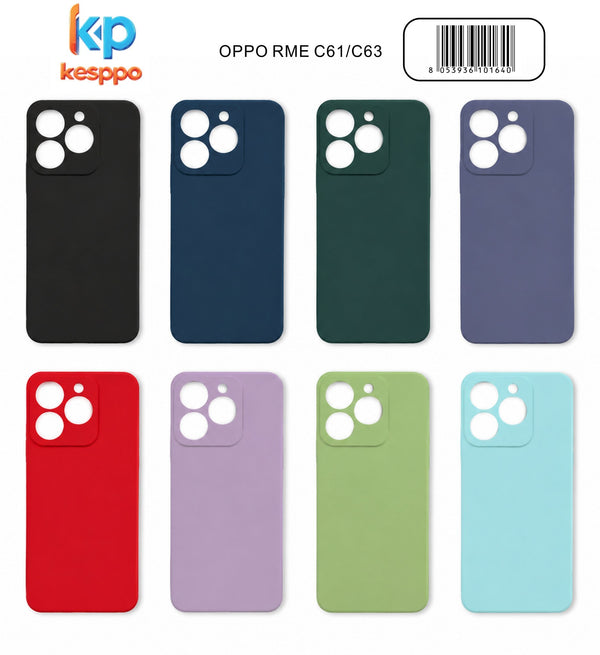 Custodia per realme C61 / C63 4G – a tinta unita, in silicone, con aperture sagomate