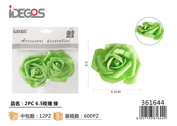 Rose artificiali decorative, 2 pezzi