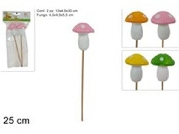 Spilloni decorativi a fungo, 25 cm, set da 2