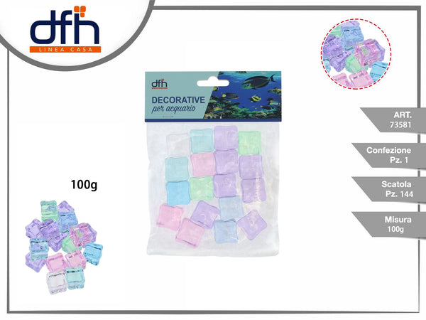 Cubetti decorativi colorati per acquario, 100 g
