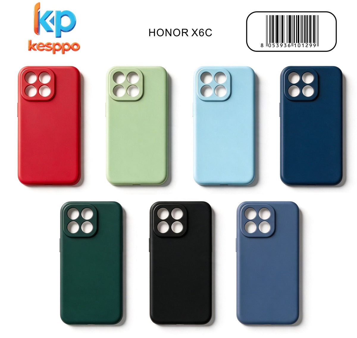 Custodia per Honor X6C – a tinta unita, in silicone, con aperture sagomate