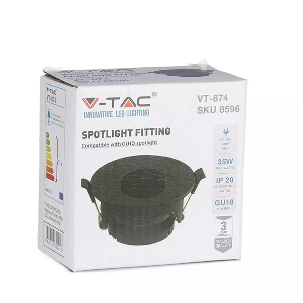 Portafaretto V-TAC GU10 rotondo nero