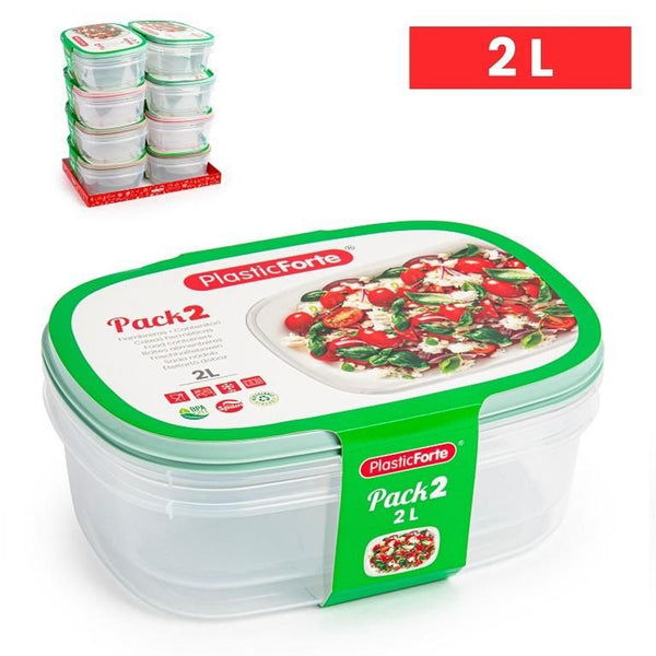 PACK 2 CONTENITORE 2L PLASTICA 18X24.5X8.5