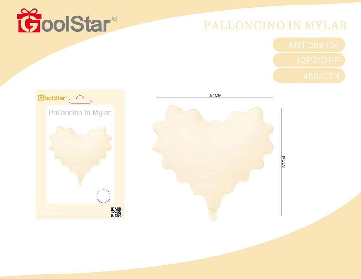 Palloncino foil a cuore ondulato, 51 x 89 cm