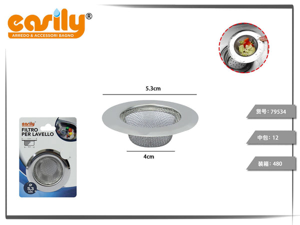 Filtro per lavello in acciaio inox a rete fine
