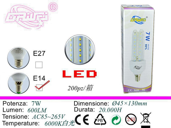 Lampadina LED a risparmio energetico — 7 W, E14