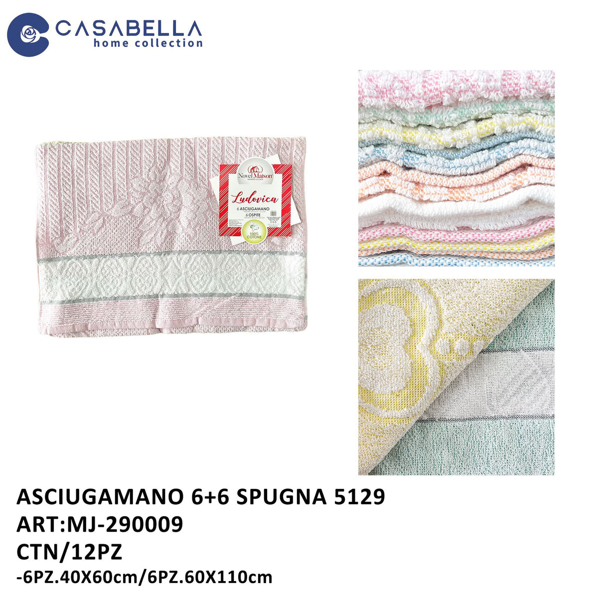 Asciugamano 6+6 Spugna 5129