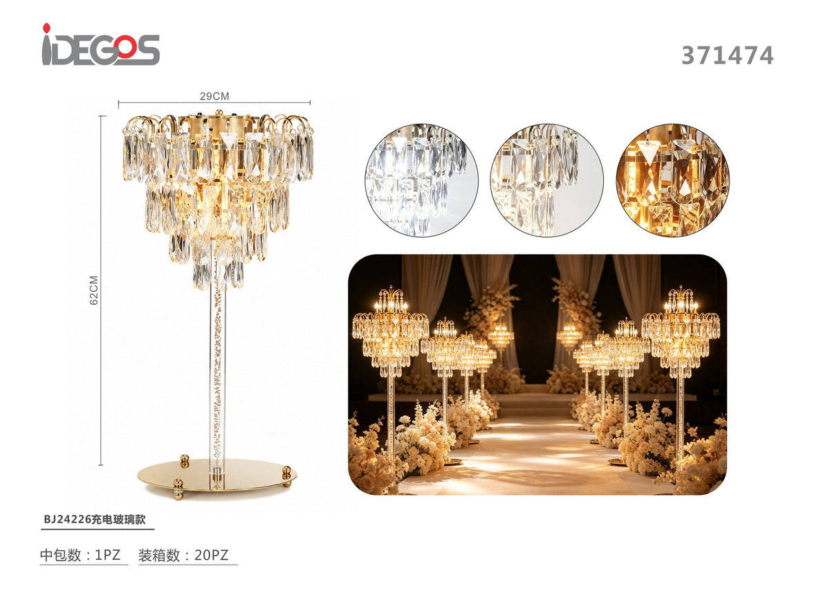 Lampada decorativa ricaricabile BJ24226 con pendenti, 62 cm