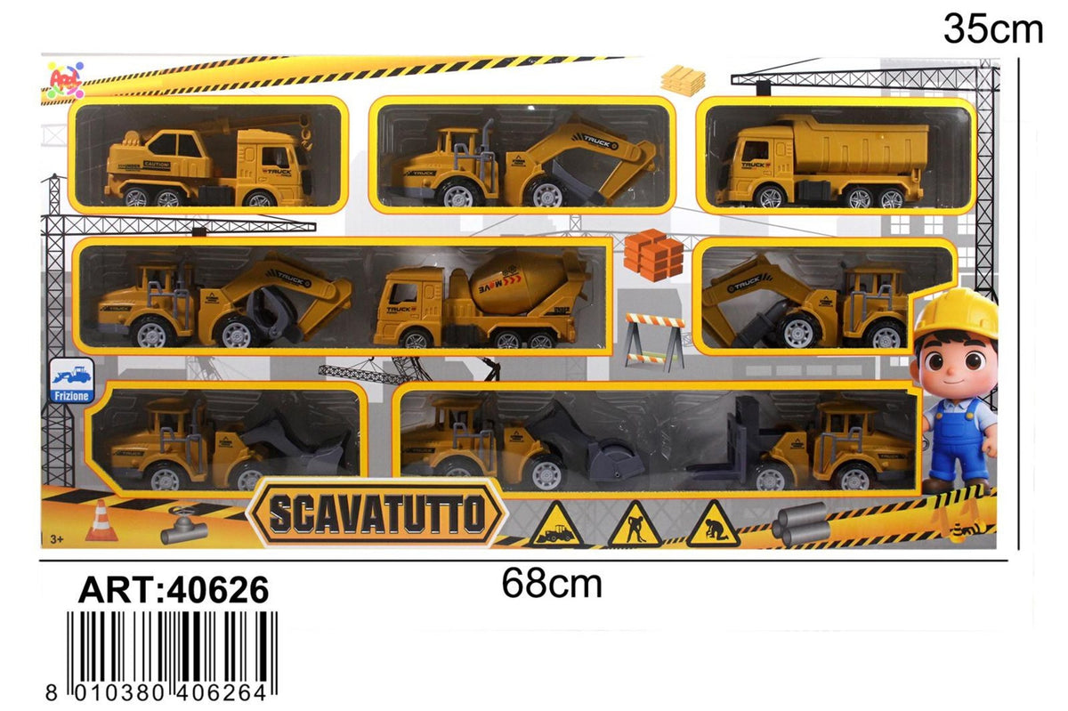 Veicolo giocattolo – SET 9 AUTOMEZZI SCAVATUTTO AP40626