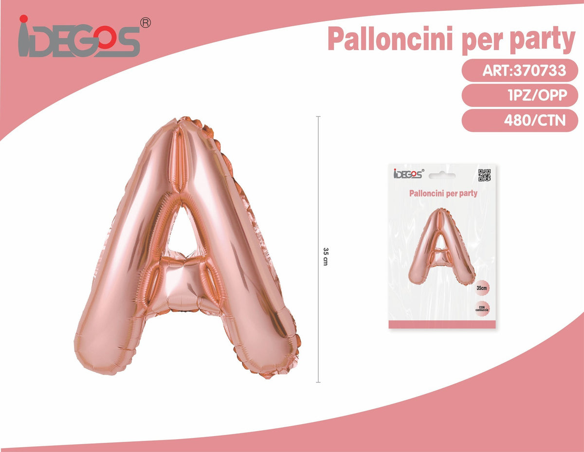 Palloncino Lettera A Oro Rosa 35cm