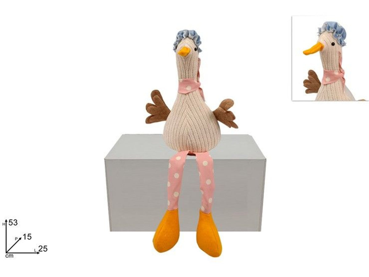 Oca decorativa seduta con cappello, 53 cm