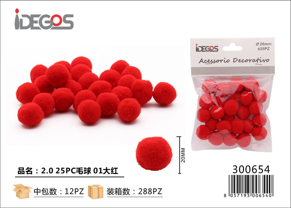 Set di 25 pompon decorativi