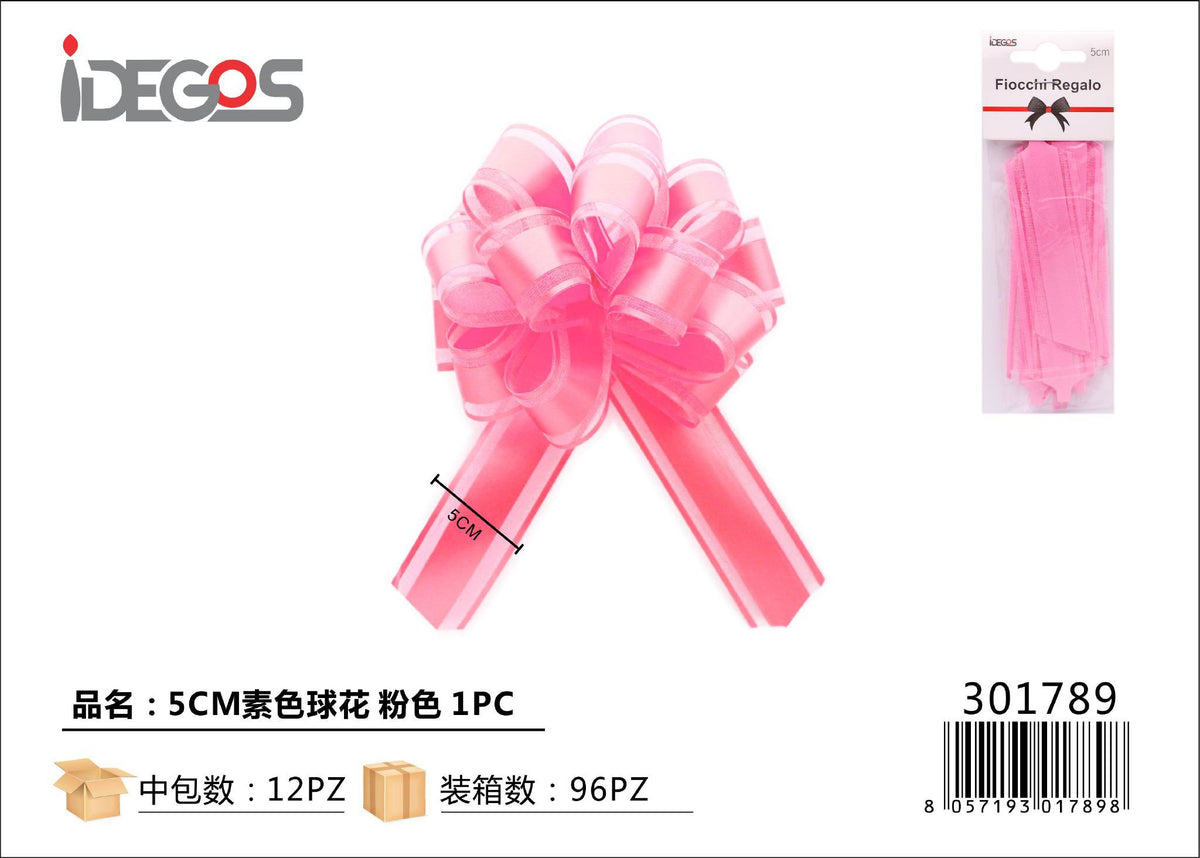 Fiocco regalo a tinta unita, rosa, 5 cm