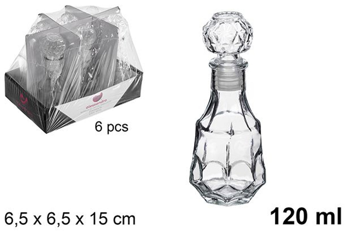CM.BOTTIGLIA DI VETRO PER LIQUORI DIAMANTE 120ML.
