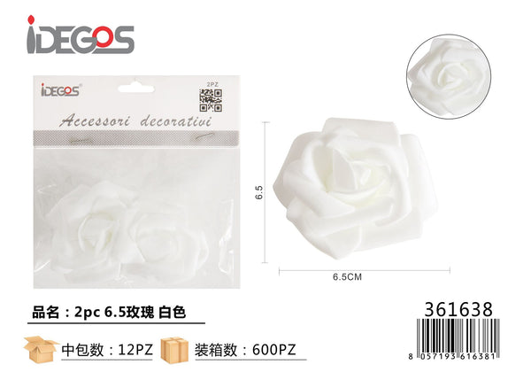 Rose artificiali decorative, 2 pezzi