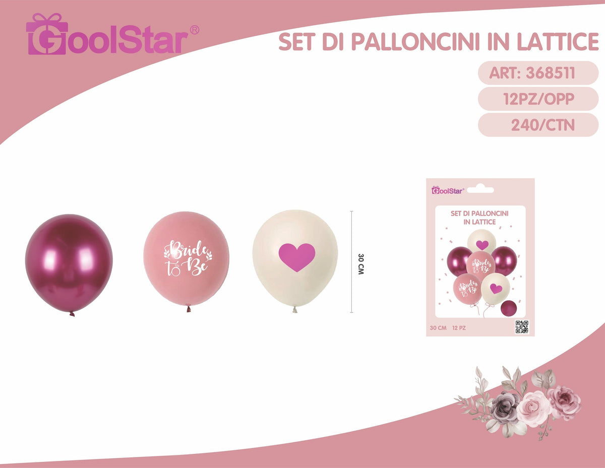 Set palloncini in lattice 12 pezzi