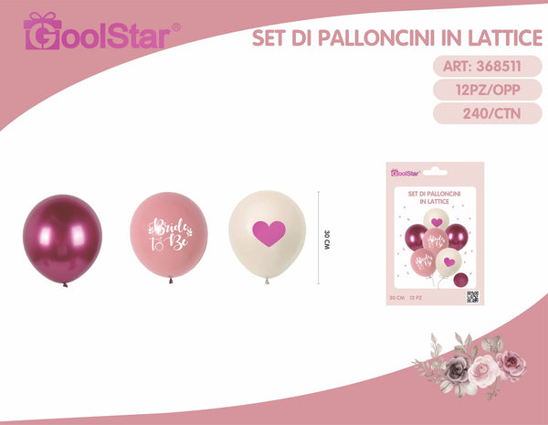 Set palloncini in lattice 12 pezzi