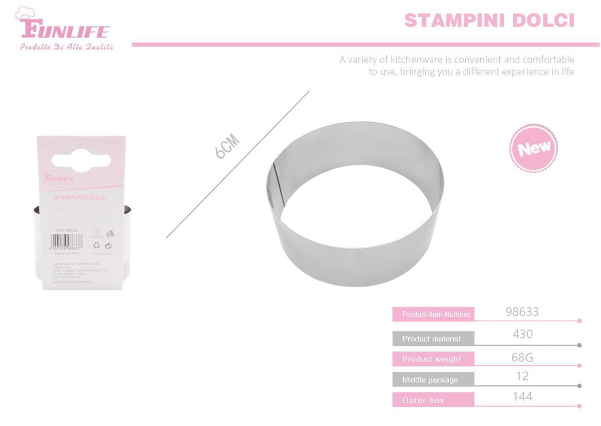 Stampo per biscotti, forma rotonda, serie 4H