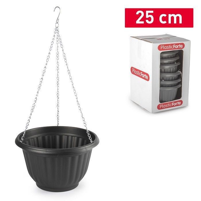 VASO PENDENTE 25CM 25X25X15.5CM ANTRACITE