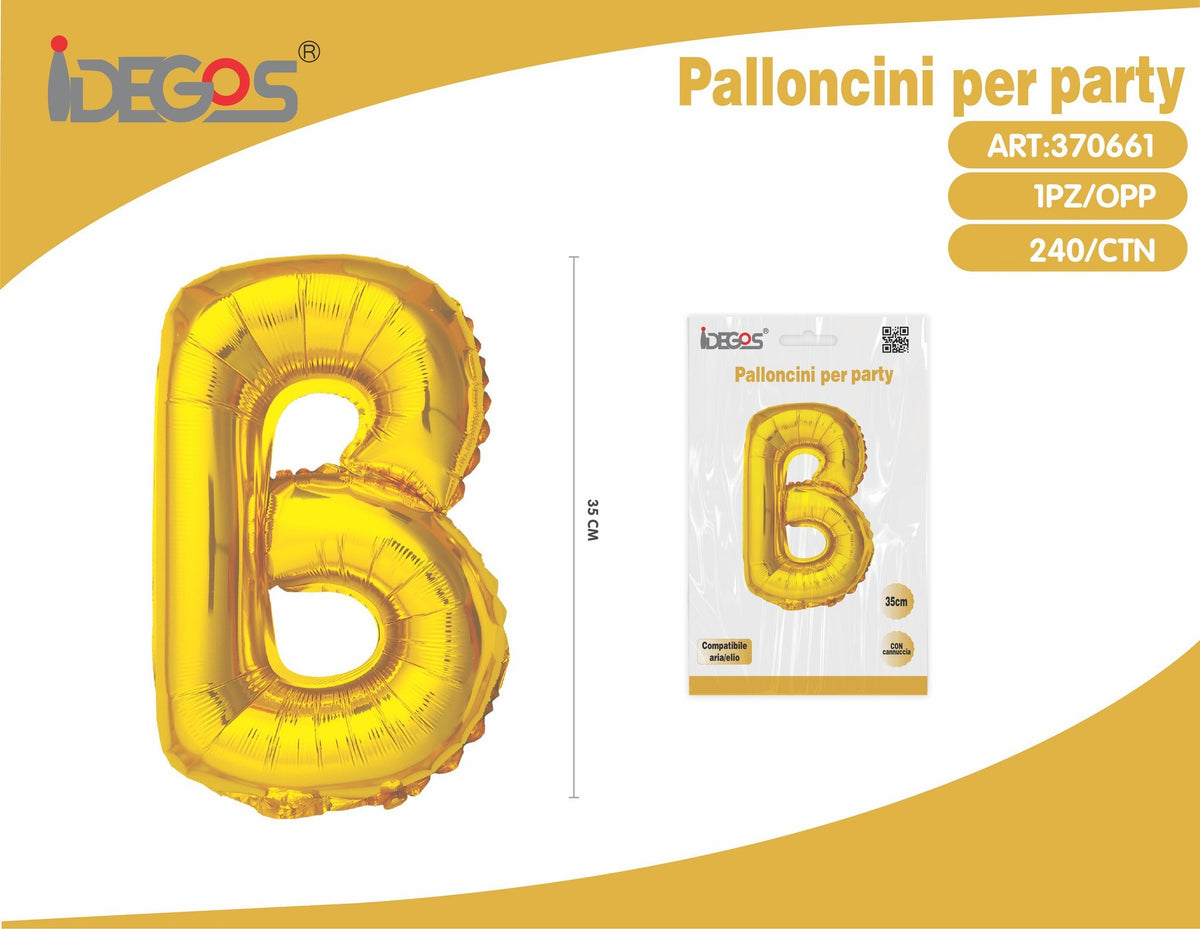 Palloncino Lettera B Oro 35cm
