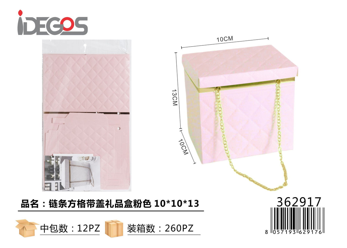 Scatolina regalo con coperchio e manico a catena