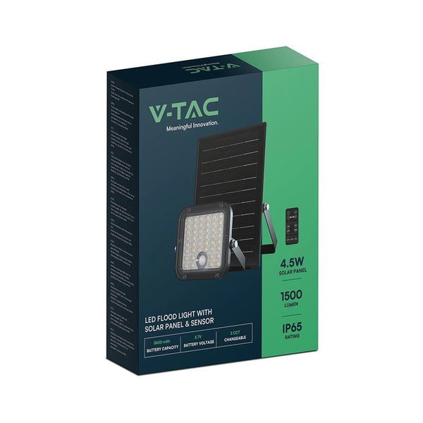 Proiettore LED solare V-TAC nero 10 W CCT