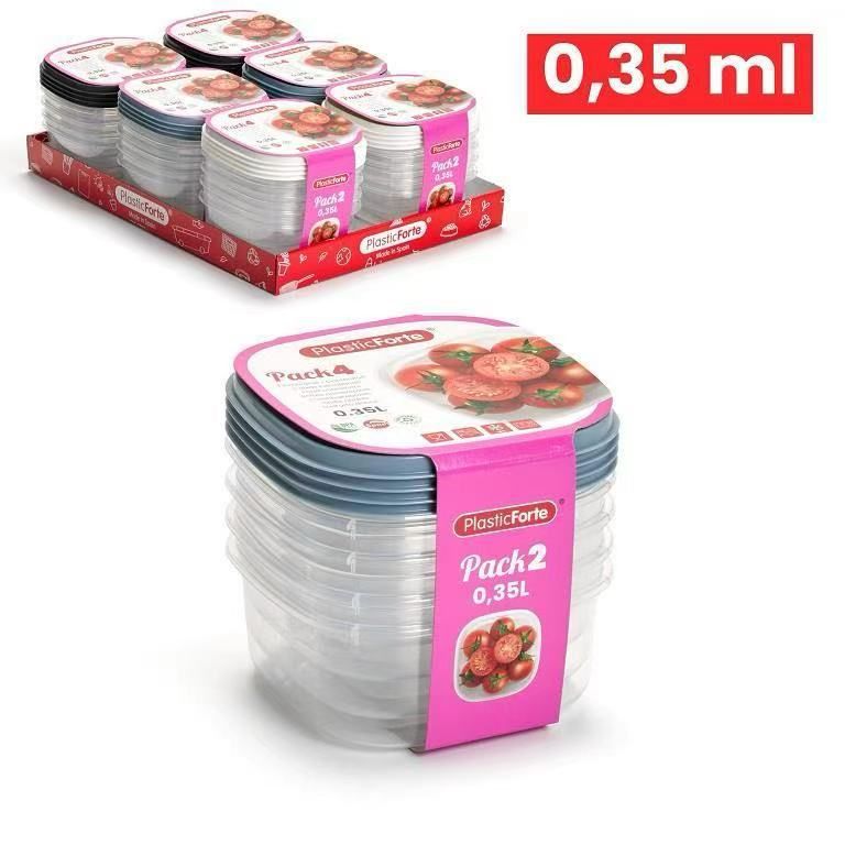 PACK 4 CONTENITORE 0.35L PLASTICA 11X11X10.2CM