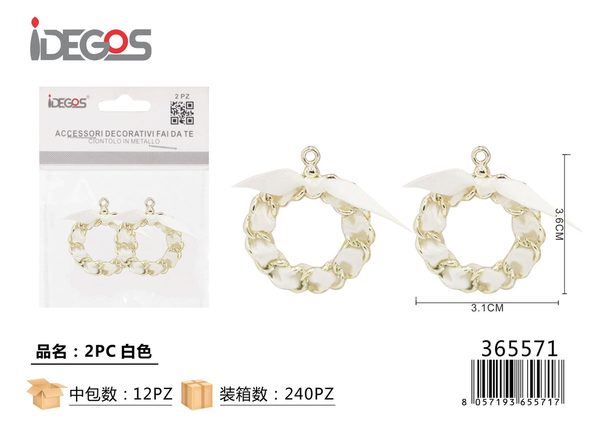 Set di 2 ciondoli decorativi, bianco