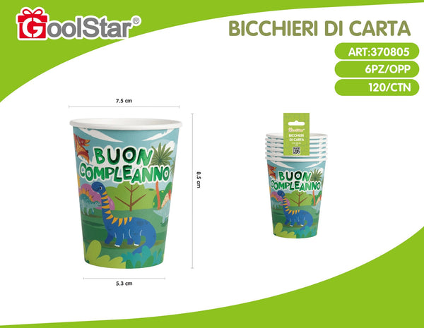 Bicchiere di carta dinosauro