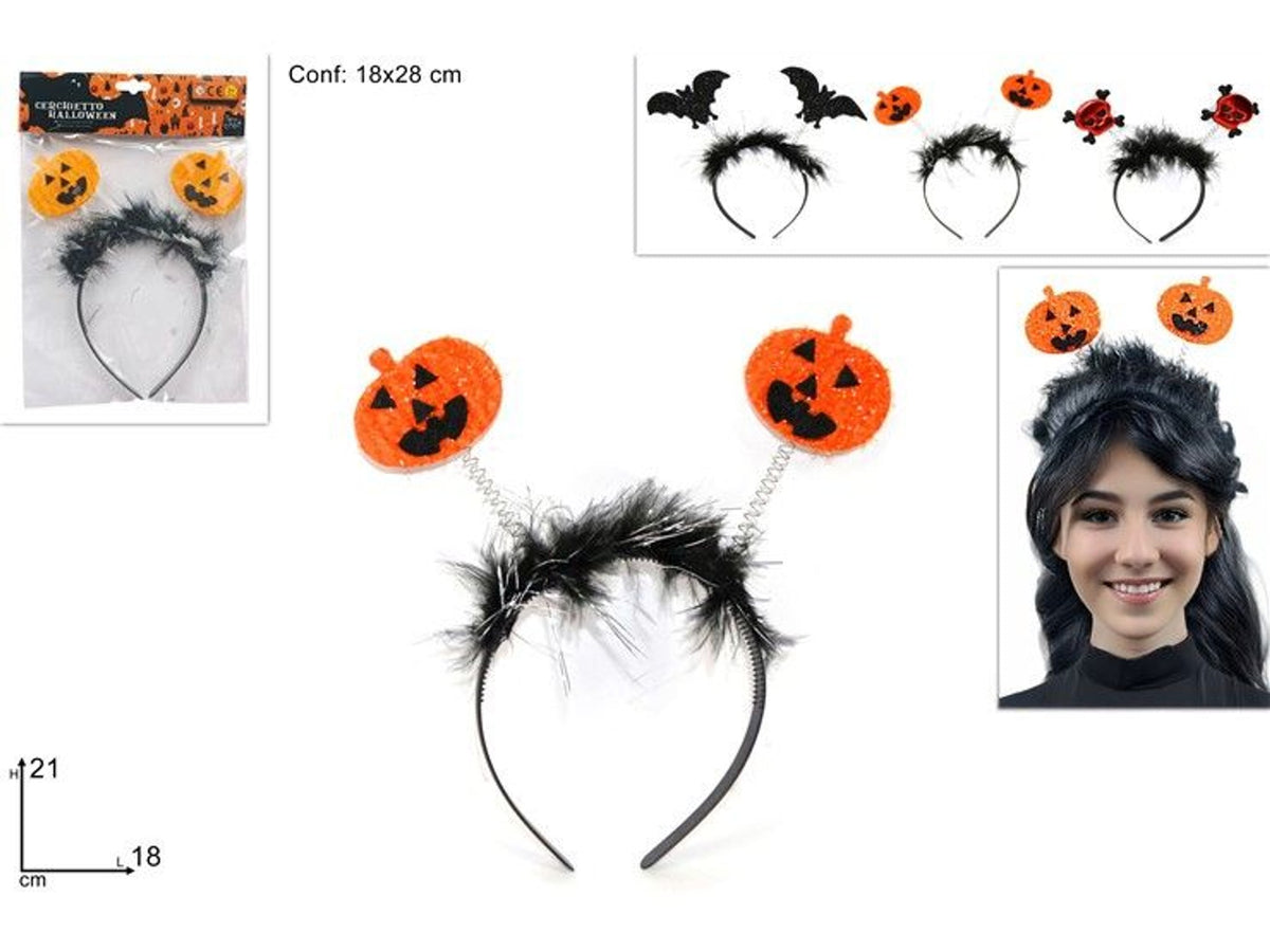 Cerchietto Halloween con decorazioni a molla