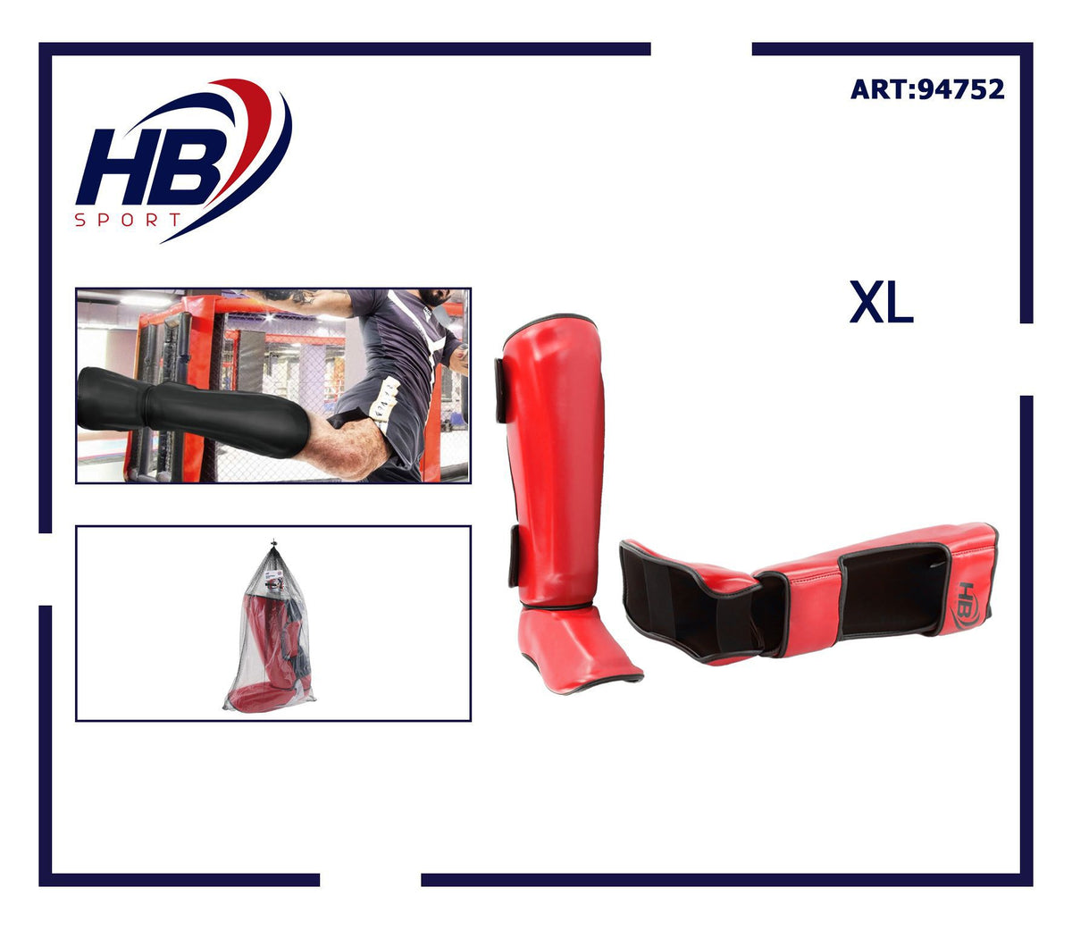 Paratibie da allenamento rossi, taglia XL, coppia