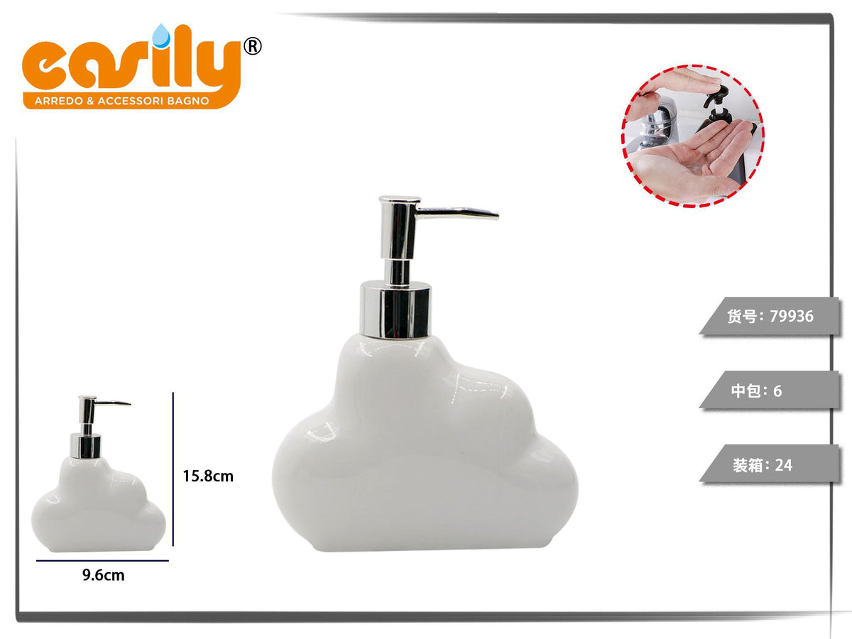 Dispenser sapone in ceramica a nuvola