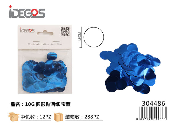 Coriandoli rotondi lucidi, blu cobalto, 10 g