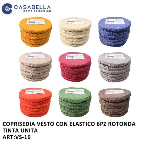Coprisedia Vesto 6PZ Rotonta Tinta Unita
