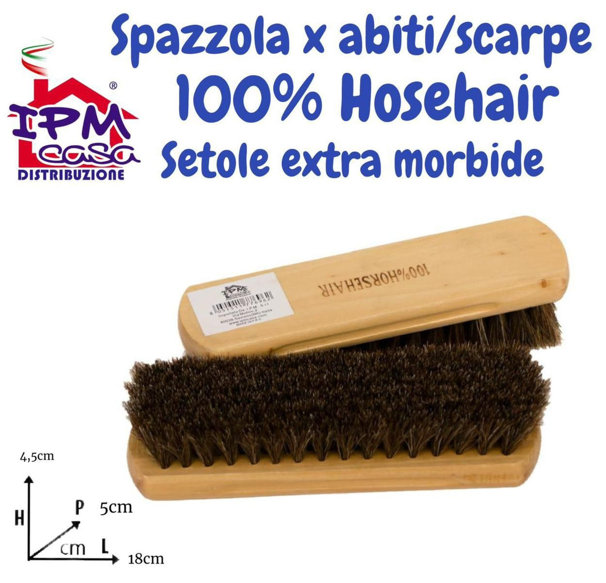IPM SPAZZOLA LEGNO ABITI/SCARPE HORSEHAIR SETOLE NERE