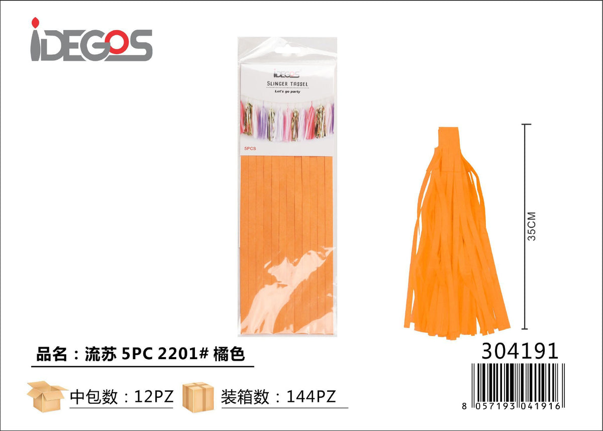 Nappe decorative in carta velina, arancione, 5 pezzi
