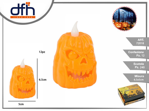 Candela LED Halloween con teschio, 6,5 cm