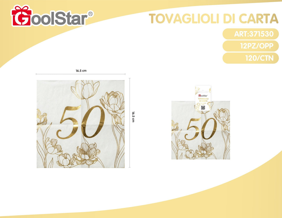 Tovaglioli di carta con numero 50