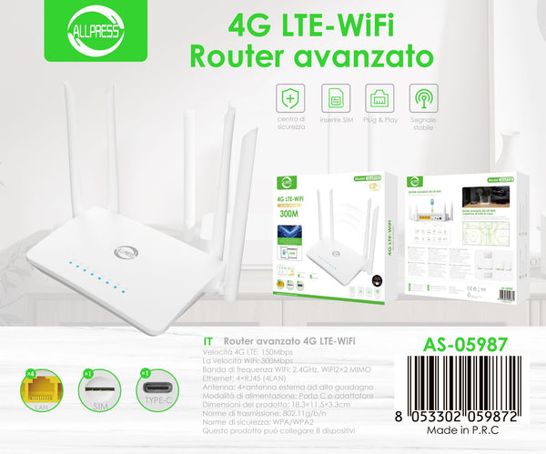 Router 4G con scheda SIM