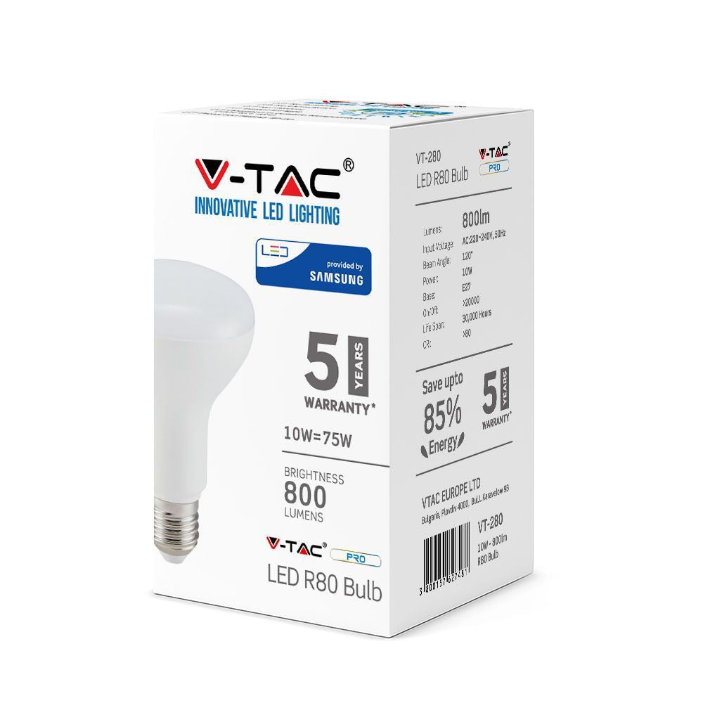 Lampadina LED V-TAC E27 R80 10 W 3000 K