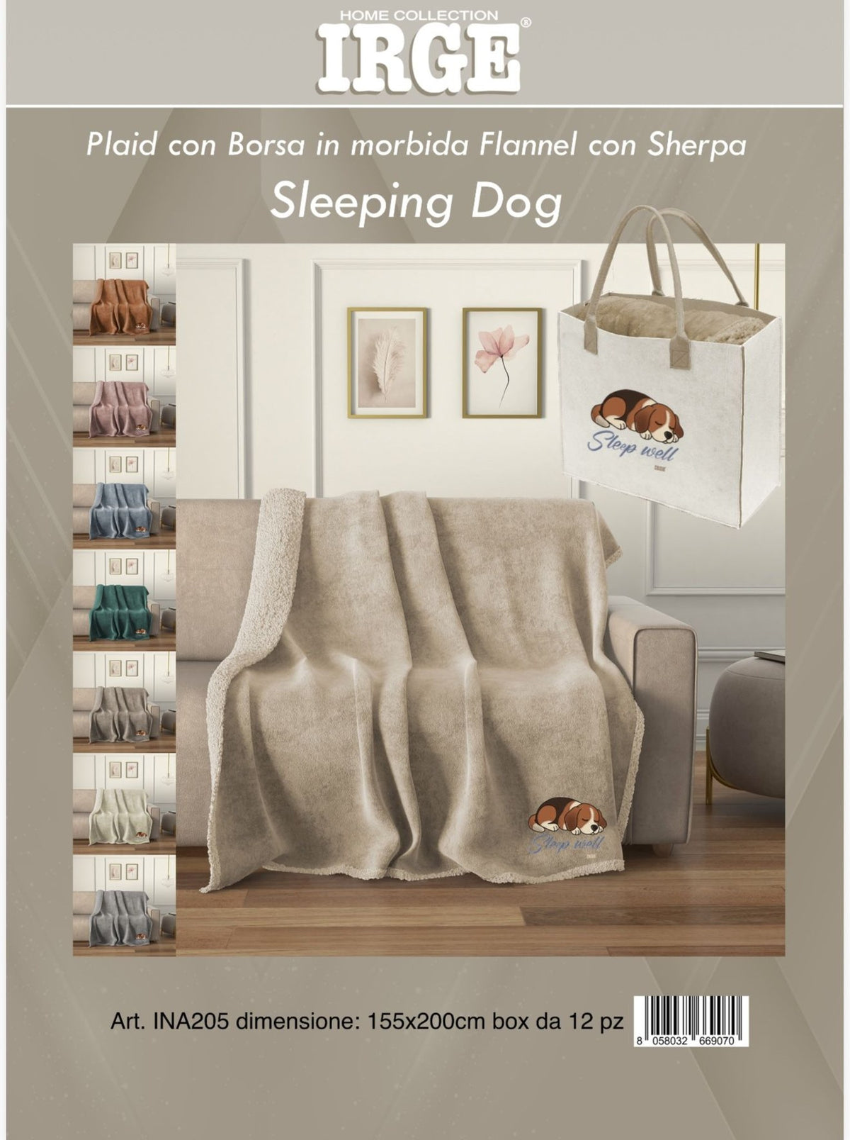 Plaid 2P 200X220CM Dog