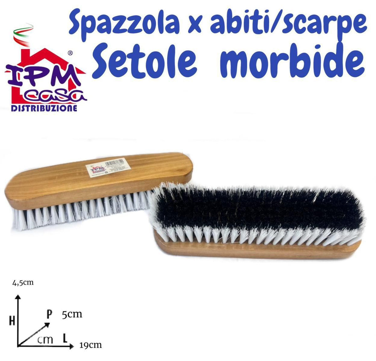 IPM SPAZZOLA LEGNO ABITI/SCARPE SETOLE NERE/BIANCHE