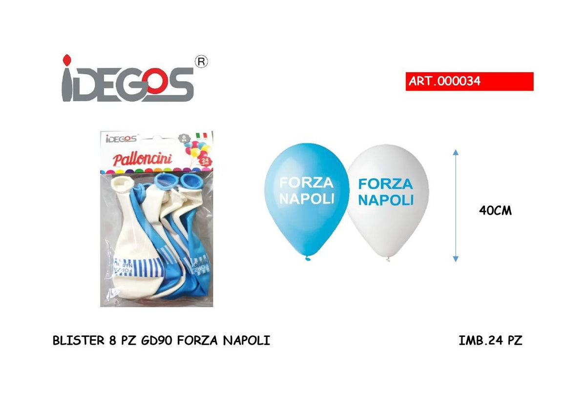 Palloncini GD90 Forza Napoli, 8 pezzi