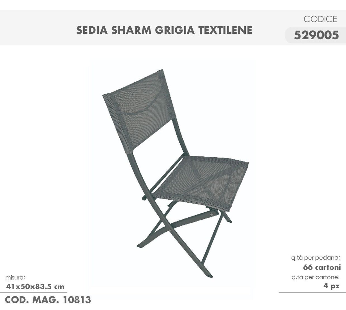 SEDIA FERRO SHARM GRIGIO