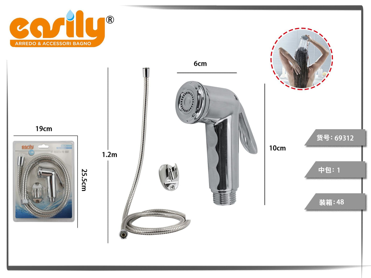Kit doccetta a leva per bidet con flessibile 1,2 m